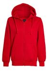 Imporio 11® Women Ladies Plain Oversized Hoodie Top With Zip Hoodies Sweatshirt Top Jumper Fleece Jacket Hoodies UK 8-20 (M UK 12-14, Red)