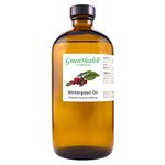 Wintergreen Essential Oil - 16 fl oz (473 ml) Amber Glass Bottle w/Child Resistant Cap - 100% Pure Essential Oil - GreenHealth