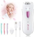 Facial Epilators for Women, Facial Hair Remover with LED Light, Mini Rechargeable Face Epilator Including Eyebrow Trimmer for Facial, Armpit, Bikini and Leg