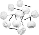 Yasumai White Soft Polishing Wheel Buffing Ball 2.35mm Handle for Rotary Tools Fine Polish Jewelry, Watches, Wheels Surface Pack of 20