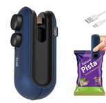 WEPTIX® Portable Mini Sealing Machine, Handheld Packed Sealer for Food, 2 in 1 USB Rechargeable, Snacks, Chips, Fresh Storage,Plastic Bags Sealing Machine- (Portable Mini Machine-Blue)