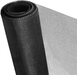 Stockroom Plus Replacement Adjustable Fiberglass Window Screen Mesh Roll for Patio, Windows, Sliding Doors (Black, 48 x 236.2 Inches)