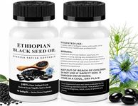 1 Bottle Ethiopian Black Seed Oil Capsule,90 Nigella Sativa Softgels,Zero Additives(Non-GMO) Blackseed,Organic High Strength Cold Pressed Black Seed Oil, Antioxidant Support&Hair Care for Woman&Men