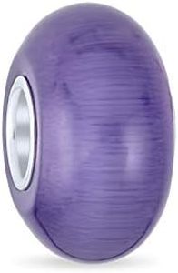 Bling Jewelry Opaco Púrpura Claro Simulado Amatista Febrero Piedra De Nacimiento De Cristal De Murano Abalorios Charm .925 Sterling Silver