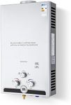 VONLUCE Gas Water Heater, 18L LPG Water Heater Tankless Instant Water Boiler with Winter & Summer Modes, 30.6kW Stainless Steel Water Heater, CE Certified Water Heater with Copper Core & LED Display