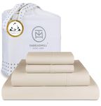 Threadmill Egyptian Cotton Full Size Sheet Set | 100% Certified Egyptian Cotton Sheets for Full Size Bed | Full Bed Sheets Set 16" Deep Pocket | Soft Sateen 4-Piece Cooling Bedding Set | Beige