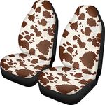 Showudesigns Western Cow 2pcs Car Seat Cover for Women Girl Bucket Seat Covers Front Seat Only Car Interior Seat Protector for Truck SUV Brown