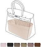 DGAZ Purse Organizer Silky Smooth,Silk,Luxury Handbag Tote in Bag Shapers, Women- Fits Birkin25/30/35/40 Bags (Craie, BK25)