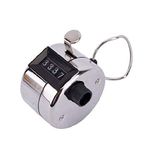 ASHNIT Stainless Metal and Plastic 4 Digits Hand Held Tally Counter Numbers Clicker (Silver)