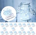 MUMUXI 20 Pack 3.3ft Fairy Lights Battery Operated String Lights, Mini White LED Powered, Waterproof, Silver Wire Firefly Mason Jar for Home, Party, Wedding Decorations, Cool White