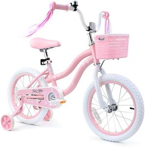 bicystar Girls Bike for Kids 3-5, Kids Bike with Training Wheels, Basket, Coaster Brake, Streamers, 16 inch Pink Pedal Bike for Kids, Birthday Gift