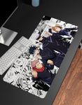 Planet Popcorn™ Anime Large Extended Mouse Pad for Laptop Desktop PC Gaming Mousepads - Anti-Skid Rubber Base - Smooth Surface - 595MM x 290MM x 3MM - Gojo's Team