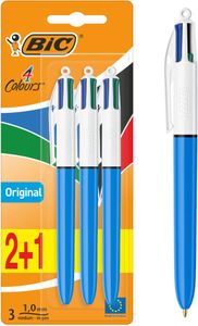 BIC 4-Colour Retractable Ballpoint Pens, Multicolour – Pack of 3