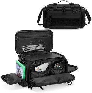PGmoon Tactical Console Carrying Case Compatible with Xbox Series X, Travel Carry Case Bag with Multi-Pockets for Controllers, Discs & More Accessories (Patent Design)