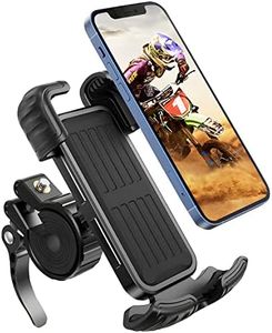 Marspeeder Bike Motorcycle Phone Mount,[Super Stable Metal] Bike Motorcycle Phone Holder with Security Lock, Bicycle Phone Mount with Soft Cushion & Adjustable Clip Compatible with 4.7''-6.8'' Phone