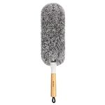 MR.SIGA Lint Free Microfiber Duster, Washable and Reusable Duster with Bamboo Handle and Replaceable Head, Duster for Household Cleaning