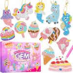 Jovicos Arts and Crafts for Kids Toys Age 6 7 8 9 10, Make Your Own GEM Keychains - Diamond Painting Kits Ages 5-12, Diamond Art Set for Kids, Birthday Presents Gift for 6 7 8 9 10 Year Old Boy Girls