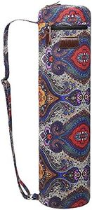 FREMOUS Yoga Mat Bag,Full-zip Exercise Yoga Mat Carrier Bag - Double Storage Pocket ,Easy Access Zipper, Adjustable Shoulder Strap and Handle,Fits Most Mats(lotus)