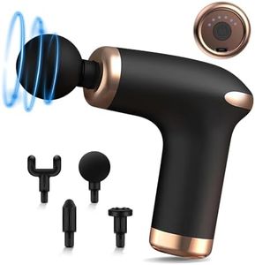 LuLuanping Pistola Massaggio Muscolare, Massaggiatore Portatile Profondo Ricaricabile Massaggiante con 4 Testine Massaggianti per Sollievo dal Dolore Corporeo e Massaggi Corpo Sport (Nero)