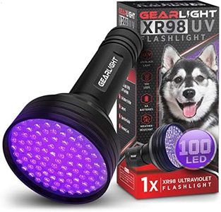 GearLight XR98 UV Black Light Flashlight - 100 LED Pet Stain & Bug Detector