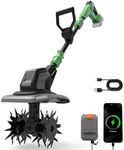 WORKPROX 20V Cordless Tiller Cultivator, 4×12 Durable Steel tines, 8-Inch Wide & Deep Garden Rototiller, 4.0Ah Battery Powered, Electric Cultivator for Soil, Lawn & Garden