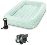 Intex Kids Inflatable Raised Frame Travel Air Bed w/Hand Pump & Electric Pump