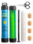 Realure 5M Pva Mesh Kit with Scissors,18mm 25mm 37mm 44mm Wide Pva Mesh Carp Fishing Accessories with Funnel & Plunger System,Fast Melt Pva Mesh Bag Fishing Refill for Boilie,Bait,Feeding (18mm)