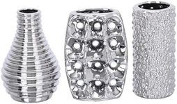 Deco 79 Vase, Ceramic, Silver, 3 Pieces Small Size