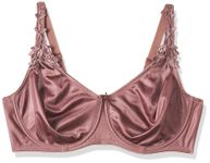 Triumph Minimizer Women Bra Wired Non Padded High Support Big Cup Lingerie Visual Bust Reduction Floral Lace Full Coverage Shapewear Wide Straps & U-Back Support Rose Brown 38C Pack of 1