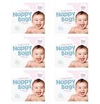 6 Boxes x 200 (1200) Baby Fragranced Scented Nappy Bags with TIE Handles Disposable Sacks