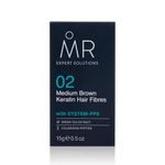 MR Medium Brown Hair Fibres (15g). Hair Loss Concealer with System-PPX, Thinning Hair Concealer for Bald Patch Cover Up, Hair Fibres Medium Brown, Hair Thickener for Men, Hair Texture Powder