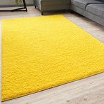 THE RUGS Living Room Rug - Shaggy Soft And Elegant Carpets For The Bedrooms And Kitchen, Easy To Clean, Many Different Sizes (80x150 cm, Yellow)