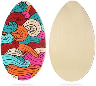 35 inch Skim Board for Kids Adults Wooden Skim Boards with High Gloss Coat for Beach Skimboards