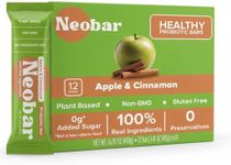 NEOBAR Fruit and Nut Bars - Plant-Based Vegan Snack Bars, Gluten Free Dairy Free Snacks, No Added Sugar, Probiotic, No Preservatives, Non-GMO | Apple & Cinnamon,12 Count