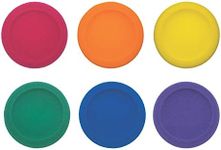 Champion Sports-CHSFDSET Rounded Edge Foam Discs, Red/Yellow/Royal Blue/Green/Orange/Purple