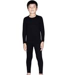 LANBAOSI Kids Thermal Underwear Set Children Boys Base Layer Long Johns Bottoms and Long Sleeve Top Black