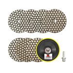 Dry Diamond Polishing Pads 4"/100mm - 7pcs Grit 50/100/200/400/800/1500/3000 Polish Pad Kit with M14 Backer Pad+Adapter for Granite Marble Artificial Stone Quartz for Angle Grinder SANLEETEK