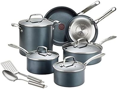 T-fal Unlimited Cookware Set with Durable, Platinum Nonstick Coating, 12 Piece, Gray