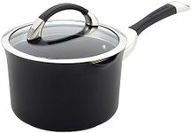 Circulon - 83483 Circulon Symmetry Hard Anodized Nonstick Sauce Pan/Saucepan with Straining and Lid, 3.5 Quart, Black