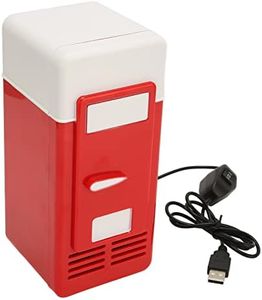 Mini Fridge, Desktop Portable Electric Small Beverage Drink Can Cooler Beverage Refrigerator USB Fridge Cooler Refrigerator for Bedroom Car Dorm Room (Red)
