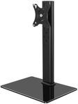 KKTONER Single Computer Monitor Stand Free Standing Desk Vesa Mount for 13 inch to 32 inch Screen Height Adjustable Monitor Mount Swivel Vesa 75 * 75mm/100 * 100mm Hold up 77Lbs