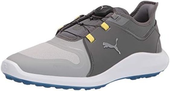 PUMA Men's Ignite Fasten8 Disc Golf Shoe, High Rise-Silver-quiet Shade, US 14