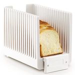 Geedel Foldable Bread Slicer Guide, Campact Bread Slicing Cutter, Easy to Use Loaf Slicer, Great for Bread Machine, Loaf, Toast, White…