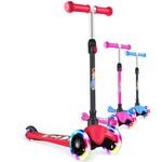 BELEEV A1 Scooter for Kids Ages 2-6, 3 Wheel Kick Scooter for Toddlers Girls Boys, 4 Adjustable Height, Lean to Steer, Light up Wheels, Wide Deck, Easy to Assemble, Lightweight Scooter for Children