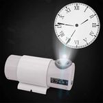 K.B. SALES Remote Controlled LED Projection Clock Rome Digital/Arabic Digital Projection Clocks, Living Room Wall Clock,White Arabic Numerals Ceiling Wall Clock Table Clock