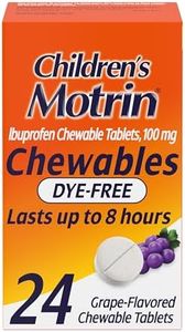 Motrin Children's Dye-Free Ibuprofen Chewable Tablets for Pain & Fever, Grape, 24 Count