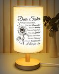 Calibron Sister Gifts, Sister Christmas Gifts Fabric Lamp, Christmas Gifts for Sister, Sister Birthday Gifts Table Lamp with Wooden Stand Anniversary Wedding Birthday Gifts for Sisters