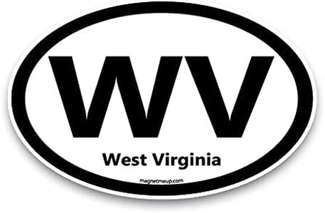 Magnet Me Up WV West Virginia US State Oval Magnet Decal, 4x6 Inches, Heavy Duty Automotive Magnet for Car Truck SUV, Any Magnetic Surface, Mountain State, Collectible Souvenirs, Crafted in USA