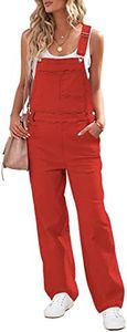 luvamia Loose Overalls for Women Casual Womens Bib Overalls Straight Overall Jumpsuit for Women Spicy Orange Size Large (Size 12- Size 14)