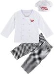 MOMBEBE COSLAND Baby Boys Chef Costumes Clothing Sets (12-18 Months, White)